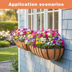 2 Pack 24" Railing Planter Window Box with Coco Fiber Liner Horse Trough Planter The Railing Planters Boxes for Deck Porch Fence Outdoor - Image 4