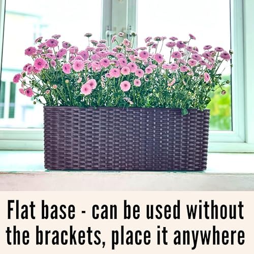 LaLaGreen Wall Planters Outdoor (20in, 2 Pack) Hanging Window Flower Boxes - Image 5