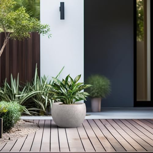 Kante Large Round Bowl CON Gray Concrete Planter 19.9" Dia, Outdoor - Image 4