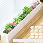 FillTouch 32 x 3.5 x 3.5 Inch 2 Pcs Long Rectangular Planter Box,White - Image 6