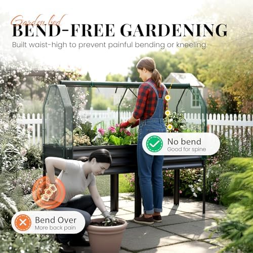 King Bird Large Raised Garden Bed with Legs & Cover & Netting 72×23×55 in - Image 3