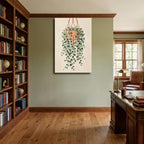 E18 Cascading Green Vines in Macrame Plant Hanger Wall Art (20×30 inch,Framed) - Image 2