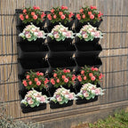 Self-Watering Wall-Mounted Planter Vertical Wall Planter with 18 Pots Wall Mounted Plastic Plant Grow Pots Vertical Living Green Wall Wall Garden for Home (Black) - Image 5