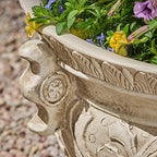 Great Deal Furniture Noble House Largo Outdoor Garden Urn Planter Pot in Antique White - Image 4