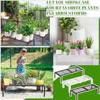 1 Tier Metal Plant Stand Indoor Outdoor, Potted Multiple Flower Pot Holder Rack Plant Shelf, Heavy Duty Planter Display Shelving for Patio Balcony Garden Living Room Decorative (Black) - Image 6