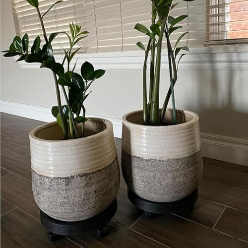 WanderingDonkey 14 Inch Rolling Plant Stand Pot Trolley, Heavy Duty Plant Caddie with Wheels, Potted Flower Mover Dolly with Casters Round Coaster for Indoor Outdoor, Wheeled Planter Saucer Tray - Image 7