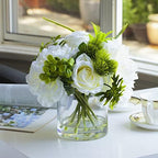 Enova Floral Set of 4 Clear Cylinder Glass Vase 6W x 8H Inches, Clear Flower Vases, Pillar Candle Hurricane Floating Candle Holder Vase, Glass Flower Vase for Wedding Centerpieces, Home Décor - Image 4