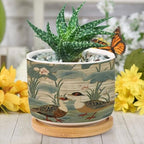 Garden Ceramic Planters Snake Plant Live Indoor with Pot with Drainage Holes and Saucers Pot for Pots Outdoor Indoor Plants - Image 6