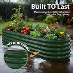 Winpull 8x2x1.5 ft Galvanized Steel Raised Garden Bed, Raised Garden Bed Kit, Galvanized Planter Box Outdoor, 18" Tall Oval Large Metal Raised Bed for Gardening Vegetables Flower Herb (Moss Green) - Image 5