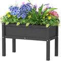 Small HDPE Raised Garden Bed, Elevated Planter Box with Legs, Outdoor All-Weather Planter Raised Beds for Seeds, Herbs, Flowers, Vegetables (Black) by BIVODA