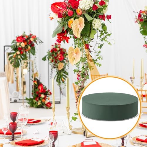 Threlaco 12 Sets Round Floral Foam with Clear Plastic Saucers, 7 Inches - Image 5