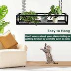 Ceiling Hanging Plant Shelf, Indoor Outdoor Flower Pot Stand, Floating Suspended Shelving Iron Frame for Bar Flower Shop Balcony Cafe Decoration(140x25x15cm) - Image 6