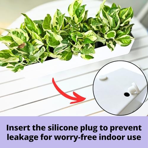 LaLaGreen Planter Boxes Outdoor (16 Inch, 2 Pack) White Metal Rectangular Railing Flower Box with Brackets, Deck Railings Planters for Plants Fence Balcony Patio Porch Modern Garden Decor Over Rail - Image 6