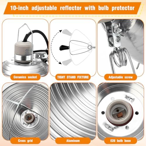 Macarrie 12 Pack 10.5 Inch Clamp Lamp Light with Aluminum Reflector - Image 2
