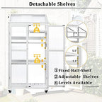 Portable Greenhouse Balcony Wood Polycarbonate Cold Frame Greenhouse Cabinet with Removable Wheels and Adjustable Shelves for Outdoor & Indoor Use - Image 4