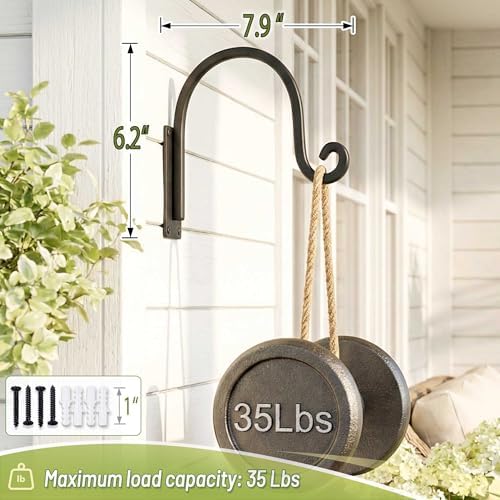 Heavy Duty Plant Hanger Bracket 4-Packs, Outdoor Metal Plant Hangers - Image 3