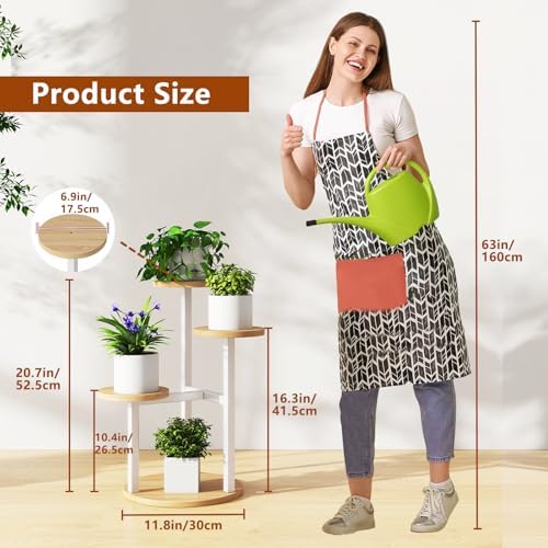 IBUYKE 4 Tier Small Plant Stand for Indoor, White TMJ073R - Image 3