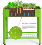 Raised Garden Bed with Legs, Metal Elevated Planter Box with Efficient Drainage System and Tool Hooks, 220LB Capacity Outdoor Galvanized Garden Bed, Sturdy Construction for Patio, Deck, Balcony, Green - Image 3