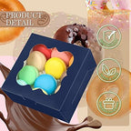 KPOSIYA 65PCS Bakery Boxes with Window 6x6x3 Inches 5 Style Cookie Boxes Small Pastry Boxes for Candy, Dessert, Pastry, Donuts, Birthday Party, Wedding(Blue) - Image 3