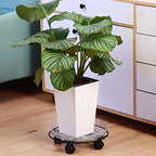3 Packs Large Metal Plant Caddy 13” Plant Dolly with Casters Heavy Duty Wrought Iron Rolling Plant Stand with Wheels for Indoor and Outdoor Plant Pot Rollers Black, Plastic Saucers Included - Image 6