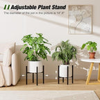 Urban Deco 2PK Adjustable Metal Plant Stand, Fits 8-14 Inch Pots, Black - Image 4