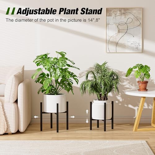 Urban Deco 2PK Adjustable Metal Plant Stand, Fits 8-14 Inch Pots, Black - Image 4