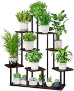 AZERPIAN 9 Tier Tall Plant Stand Indoor Corner Tiered Shelf Metal MDF Board by AZERPIAN