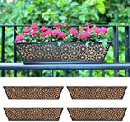 LaLaGreen Long Wall Planter (24 in, 4 Pack) Black Coco Liner Window Box by L%C3%A1L%C3%A1Green