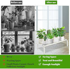 1 Tier Metal Plant Stand Indoor Outdoor, Potted Multiple Flower Pot Holder Rack Plant Shelf, Heavy Duty Planter Display Shelving for Patio Balcony Garden Living Room Decorative (White) - Image 7