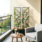 aboxoo 52" Metal Planter Box with Privacy Screen Trellis Raised Bed - Image 5