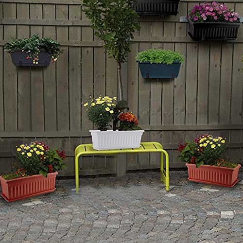 GREANER Rectangular Window Boxes with Trays, 3 Packs Modern Vegetable Planters, 13.8Inch Plastic Flower Boxes Container for Windowsill, Patio, Garden, Balcony, Porch, Indoor and Outdoor Use, Black - Image 6