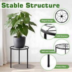 VECELO Metal Plant Stands Set of 5, Multiple Heavy Duty Flower Pot Stand, Round Plant Holder, Black - Image 5
