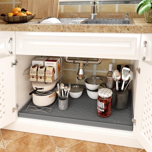 TigeJoy Under Sink Mats for Kitchen Waterproof 37" x 22", Cabinet Liner - Image 2