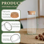 JIUYUE 40-Pack 1.35 oz (40ml) Glass Bottles & Test Tubes with Cork Stoppers - Image 2