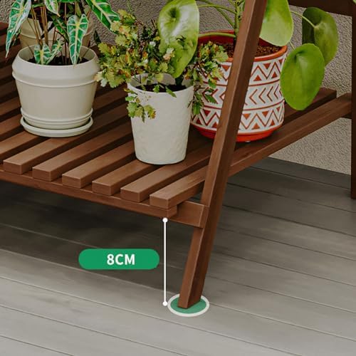 HUHJYUGE Bamboo Plant Stand Flower Pots Holder Display Shelf, Ladder Shelf Plants Organizer Rack for Patio Balcony Garden Home, Bookcase Planter Storage Shelving (4Tiers 102cm) - Image 5