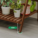 HUHJYUGE Bamboo Plant Stand Flower Pots Holder Display Shelf, Ladder Shelf Plants Organizer Rack for Patio Balcony Garden Home, Bookcase Planter Storage Shelving (2 Tiers 52cm) - Image 5