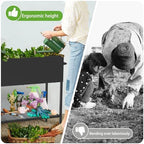JWPEHOE 34＂Raised Garden Bed with Leg,Mobile Planter Box with Storage Shelf - Image 5