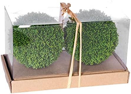 A&B Home Decorative Balls Artificial Green Plant - 6" Green Boxwood Ball Topiary, Decorative Orbs Bowl Vase Filler, Table Centerpiece Decor, Housewarming Gifts, Set of 2 by ABHome