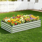 Vengarus 2PCS 12x4x1ft Galvanized Raised Garden Beds Kit,Planter Box Silver - Image 5
