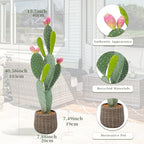 Artificial Cactus Plant Outdoor, 41” Tall UV-Resistant Fake Cacti Plants with Realistic Pads & Vibrant Fruits in Brown Pot, Faux Floor Plant for Indoor Home Living Room Foyer Porch Balcony - Image 3