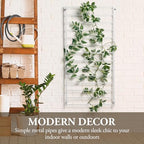 MyGift 4 Foot Tall Modern White Metal Wall Mounted Horizontal Bars Trellis, Outdoor Hanging Support Frame for Climbing Garden Plants and Crawling Vines - Image 3