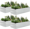 NAVINE 8x4x2ft Outdoor Metal Raised Garden Bed, Metal Planter Box, 4-Pack by NAVINE