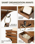 Rebee Vision Key Holder Wall Mount with Drawer Organizer for Entryway,Brown - Image 5