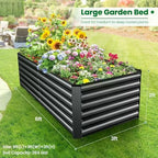 SEJOV 6x3x2ft Raised Garden Bed Kit, Galvanized Planter Raised Garden Boxes Outdoor, Deep Root Raised Planter w/Anti Cutting Strip, Large Metal Raised Garden Bed for Vegetables Flowers Herbs, Black - Image 5
