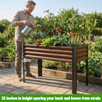 SnugNiture Raised Garden Bed with Legs, 48×18×32in, 2 Pack, Brown - Image 4