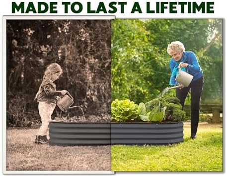 Plant & Plot Galvanized Raised Garden Beds Outdoor // 8×4×1 ft Planter Raised Beds for Gardening, Vegetables, Flowers // Large Metal Garden Box // Patented Tool-Free Design (Gray) - Image 3
