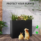 Metal Planter Box, No Installation Galvanized Steel Folding Rectangular Planter with Drainage Holes, 35.5"x 10"x 28" Black Outdoor Planter for Porch/Patio/Garden - Image 4