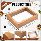 Sinload 10 Pcs 19x14x4 Inch Half Sheet Cake Boxes 5pcs Large Rectangle Bakery Boxes with 5pcs Cake Boards for Pastry Baking, Cupcakes, Donuts, Cookies, Pie Treat Packaging (Brown) - Image 2