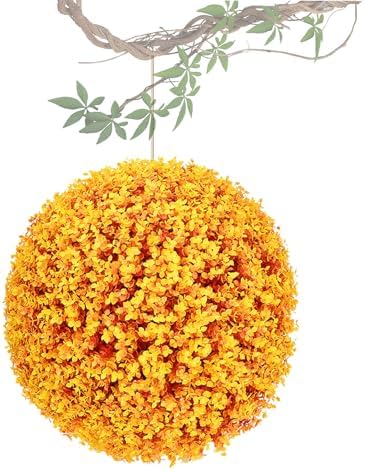 Artificial Plant Topiary Ball 20in, Faux Boxwood Decorative Balls, Decorative Faux Greenery Fake Plants, Garden Spheres Large Outdoor, Artificial Topiary Plant Grass Ball by ATYUJKB