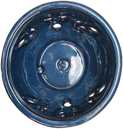 W&W Orchid Pot with Holes and Saucer for Repotting, Blue, 6.5" - Image 5